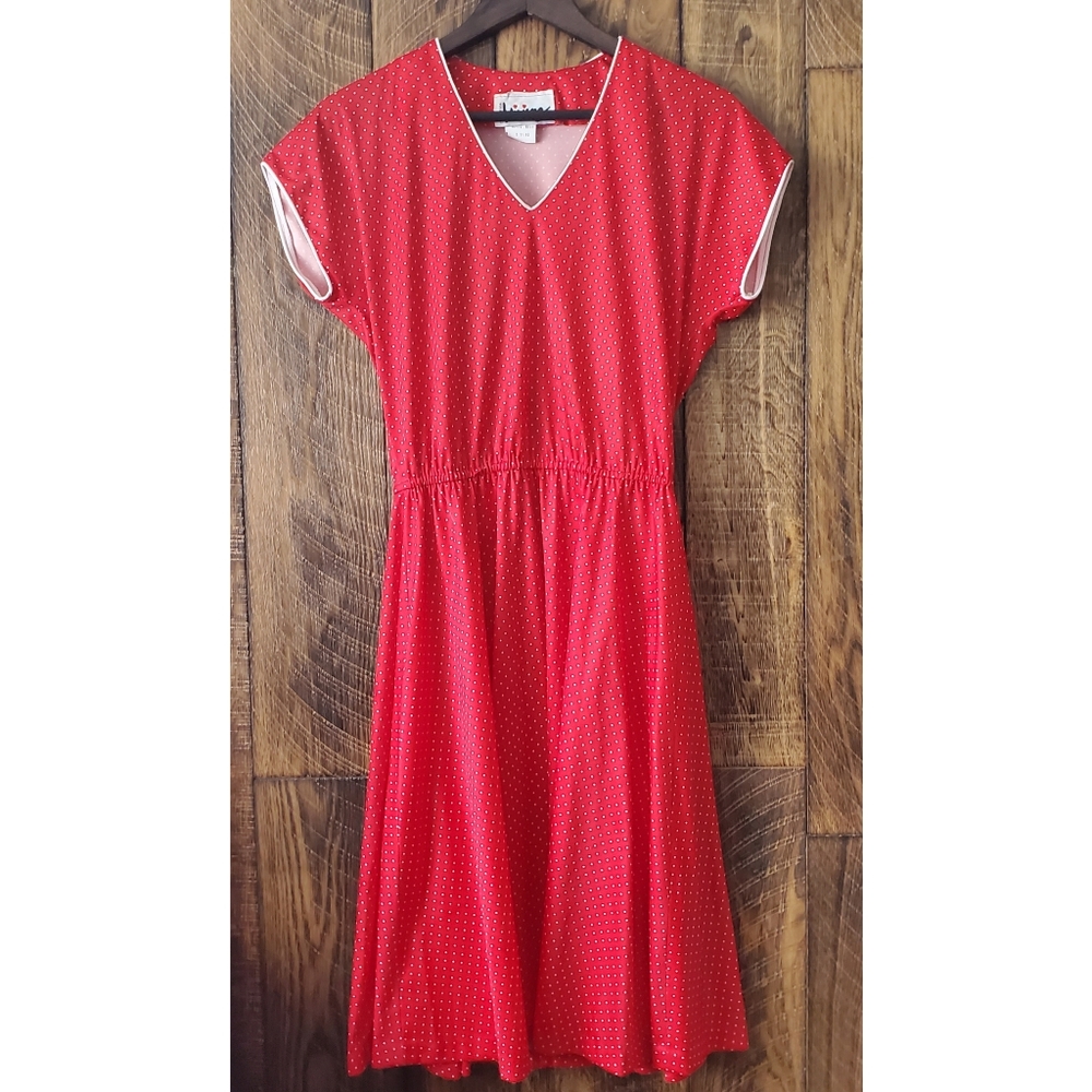 VINTAGE California Visionz red white polka dot dress